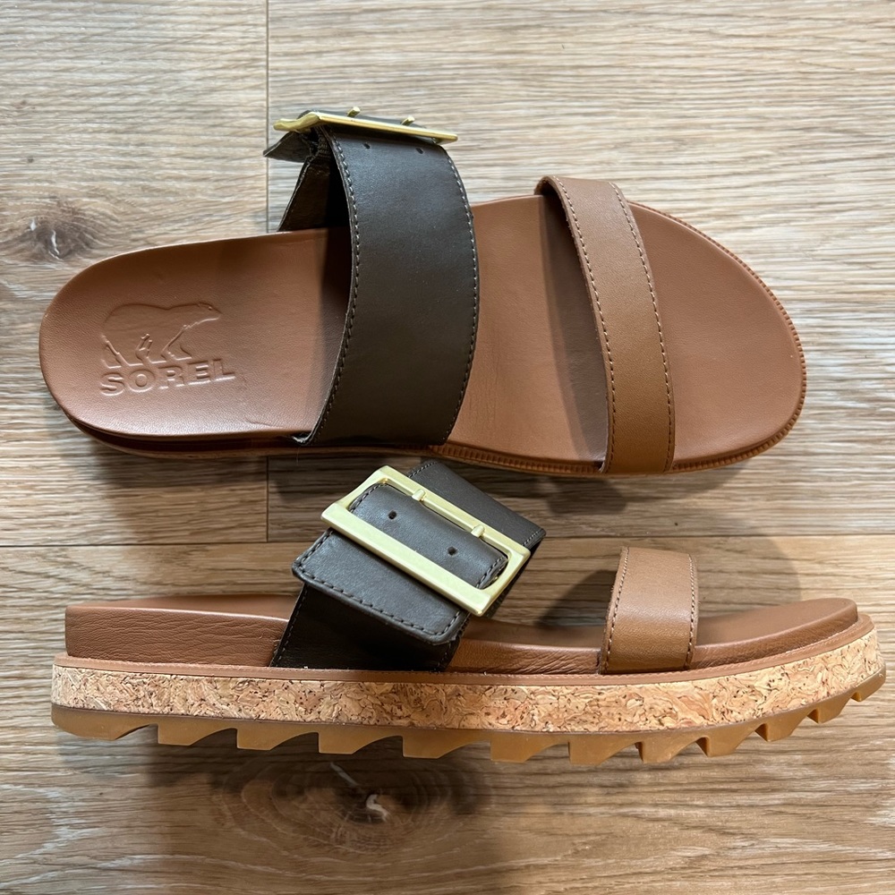 Sorel Shoes l Sorel Roaming Leather Slides Sandals 8.5